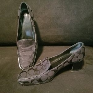 Coach Logo Fabric Heel